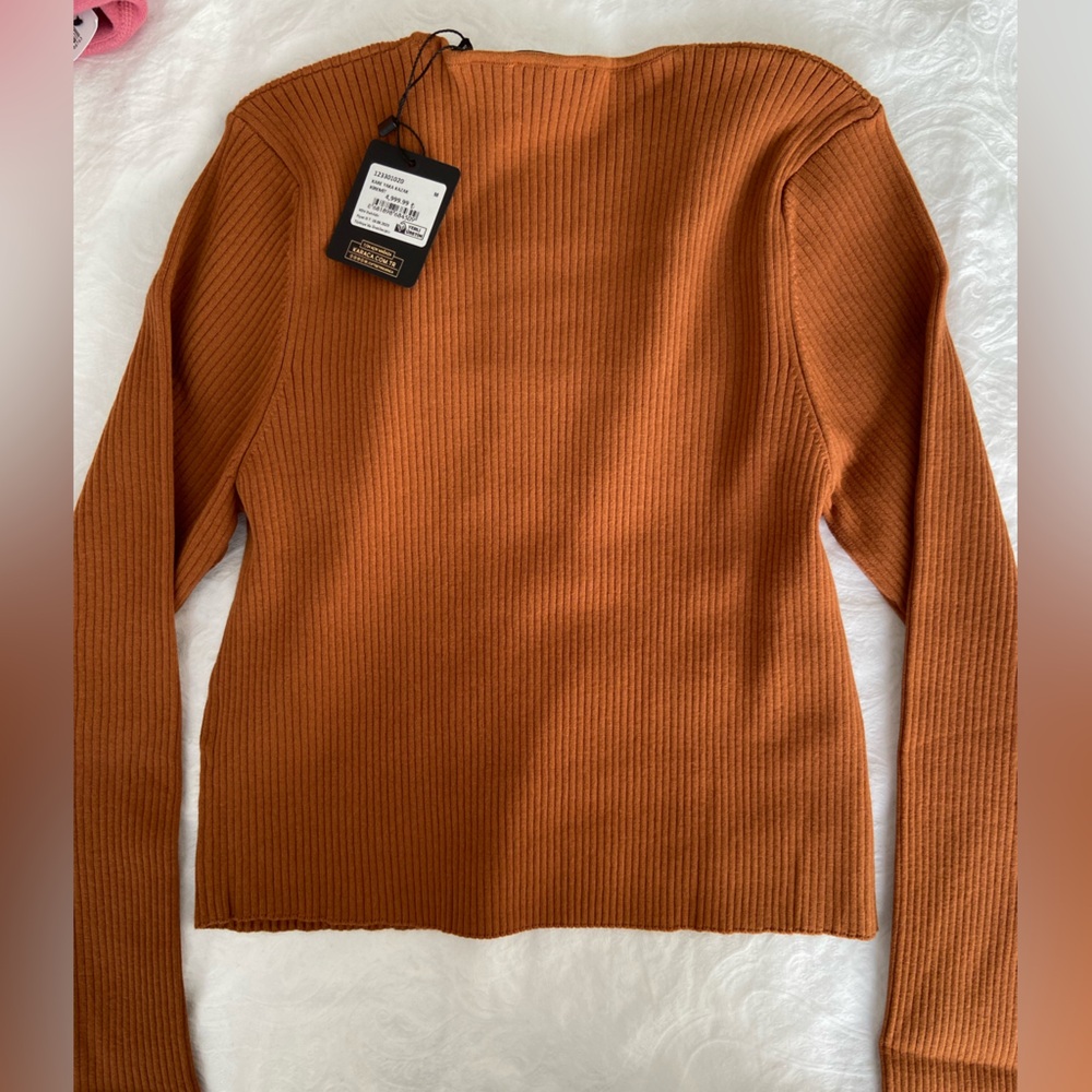 Cinnamon/pumpkin knit square neck - Picture 3 of 3